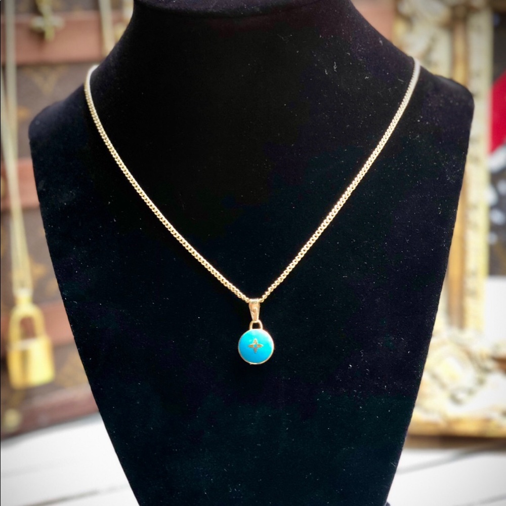 Louis Vuitton Turquoise & Gold Charm Necklace